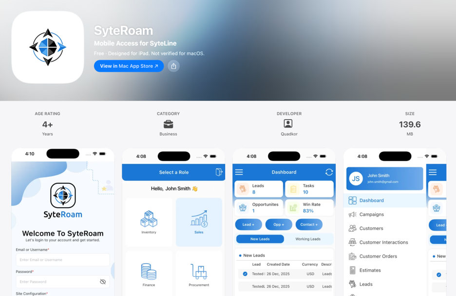 SyteRoam on App Store and Google Play